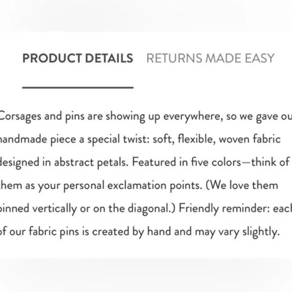 J. Jill NEW Fabric Corsage NWT - Picture 2 of 6